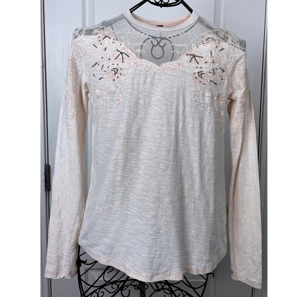 NWT Free People Micha Long Sleeve Cottagecore Boho Whimsical Shirt Pink Small - Picture 2 of 8
